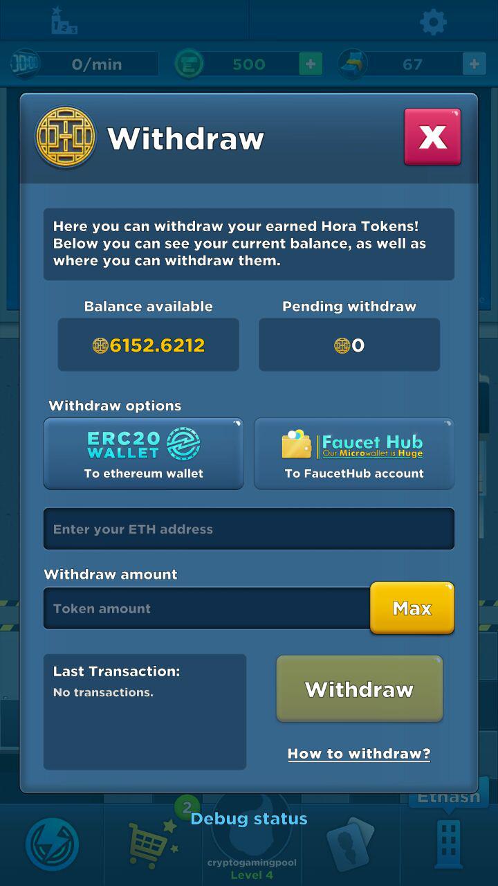 Неужели это произошло? Вывод Hora Tokens в Crypto Idle Miner |  CryptoGamingPool