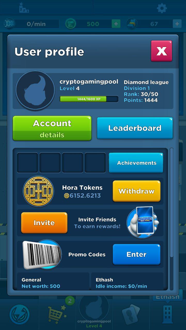 Неужели это произошло? Вывод Hora Tokens в Crypto Idle Miner |  CryptoGamingPool